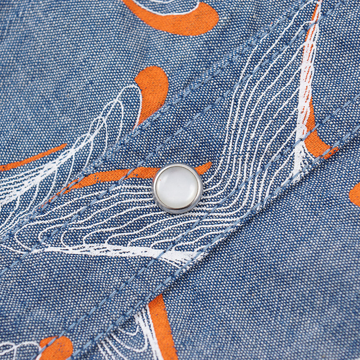 Vilebrequin Printed Chambray Snap-Front Shirt