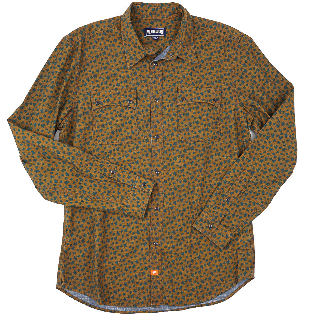 Vilebrequin Printed Chambray Snap-Front Shirt
