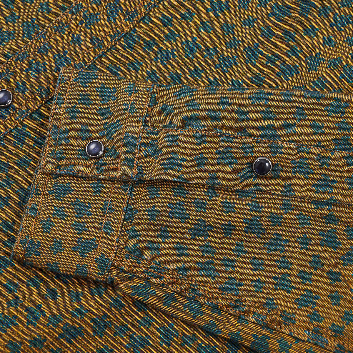Vilebrequin Printed Chambray Snap-Front Shirt