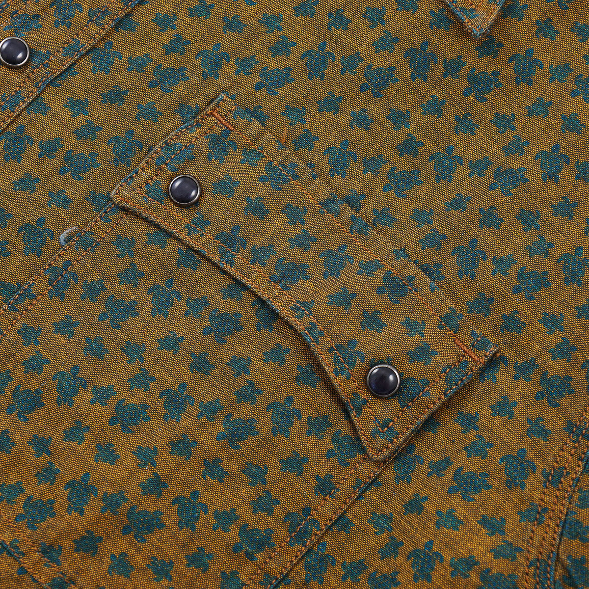 Vilebrequin Printed Chambray Snap-Front Shirt