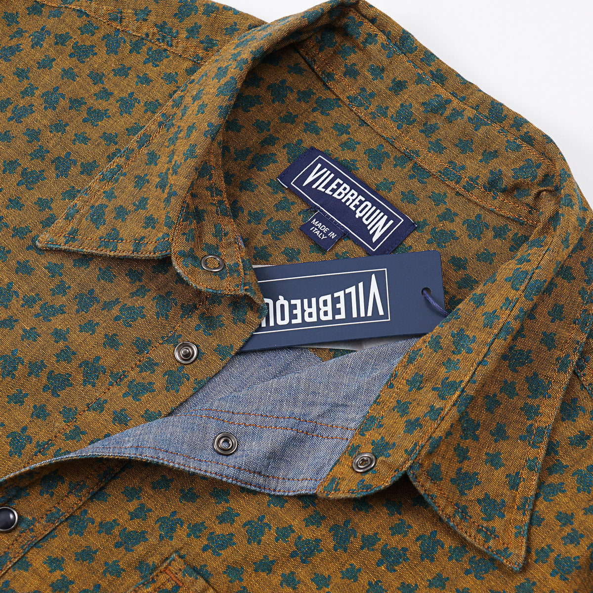 Vilebrequin Printed Chambray Snap-Front Shirt