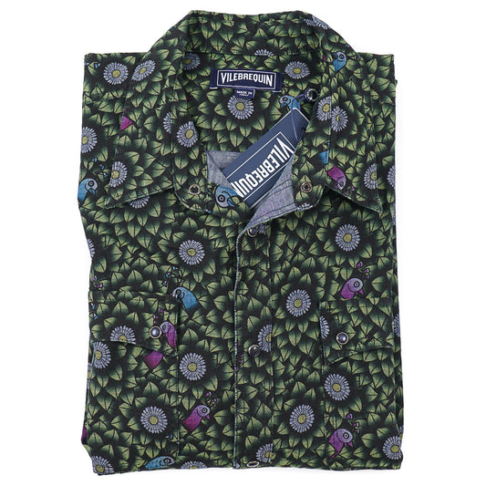 Vilebrequin Printed Chambray Snap-Front Shirt