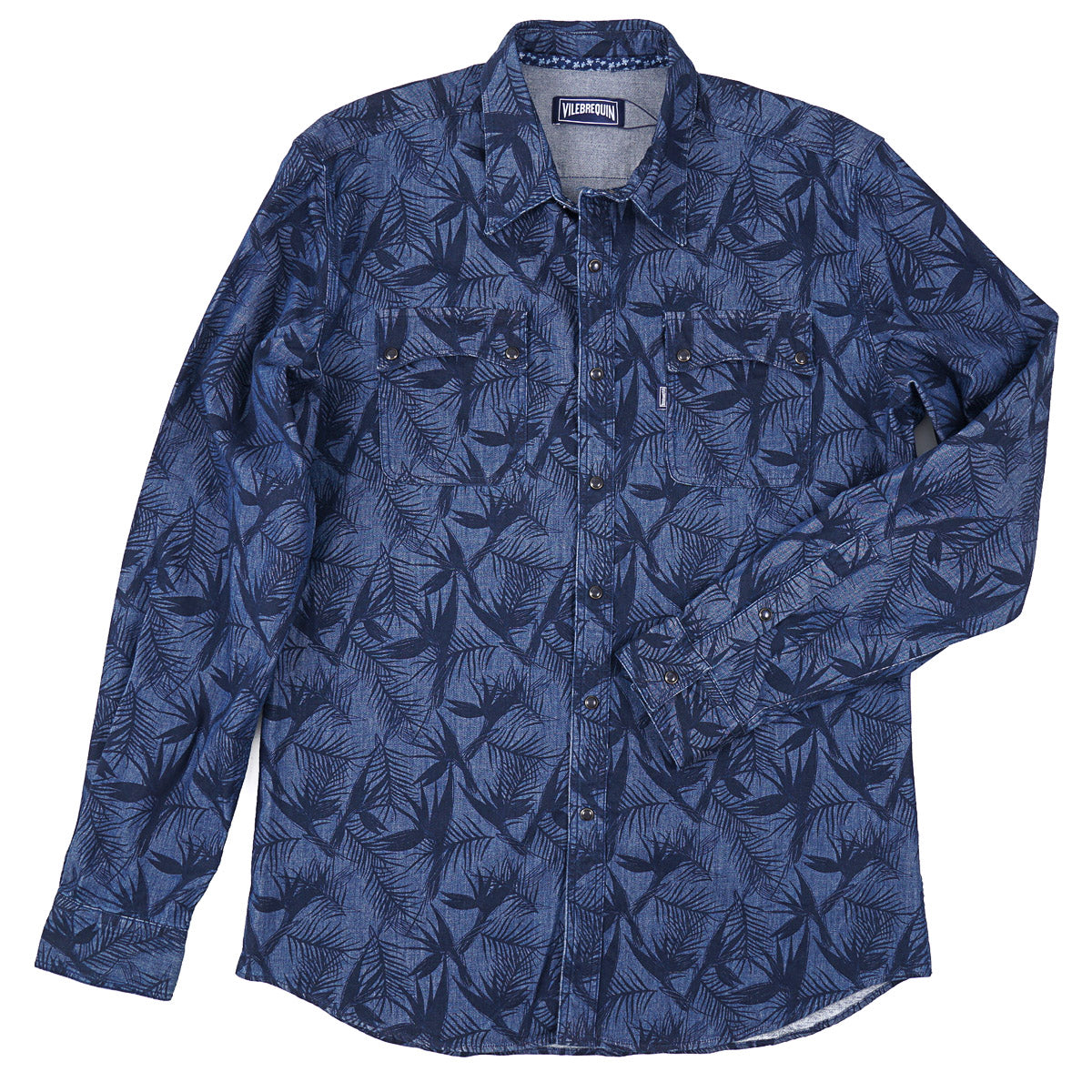 Vilebrequin Printed Chambray Snap-Front Shirt