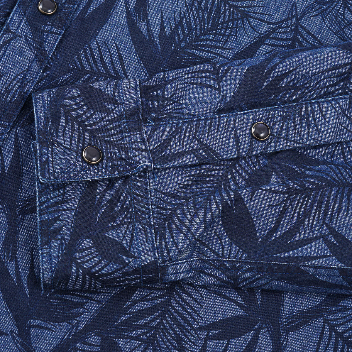 Vilebrequin Printed Chambray Snap-Front Shirt