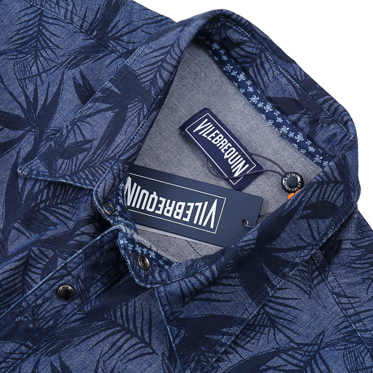 Vilebrequin Printed Chambray Snap-Front Shirt