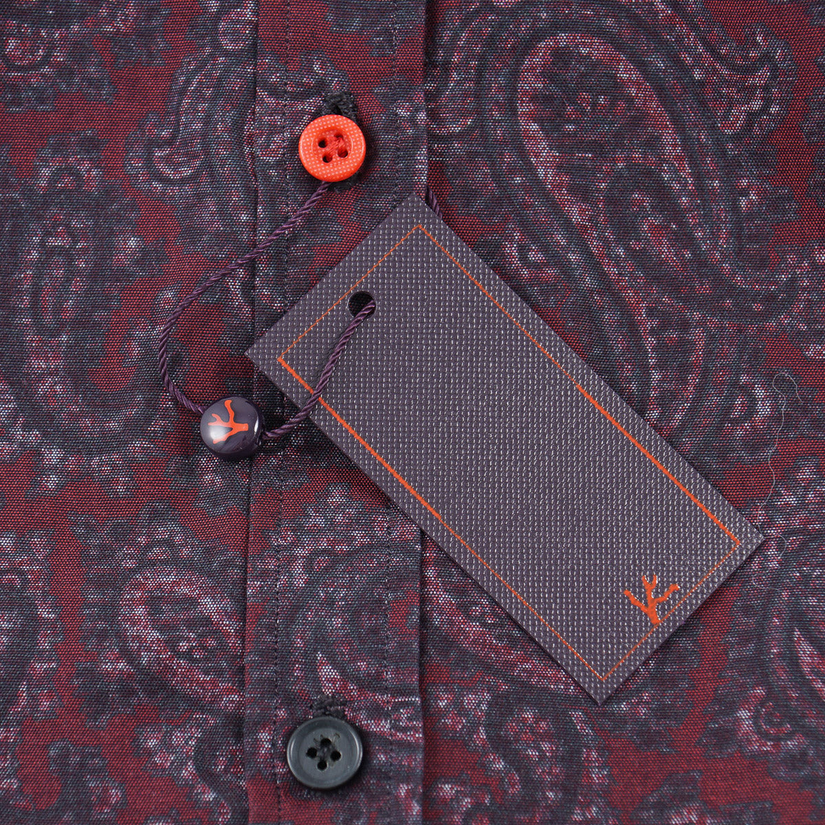 Isaia Paisley Printed Cotton Shirt