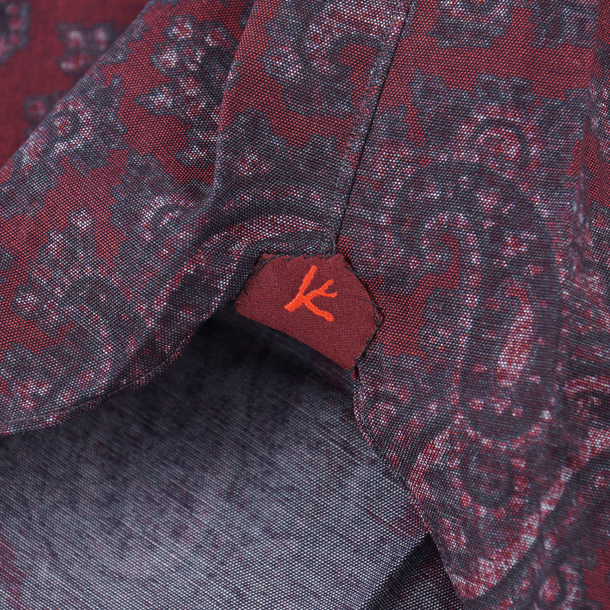Isaia Paisley Printed Cotton Shirt