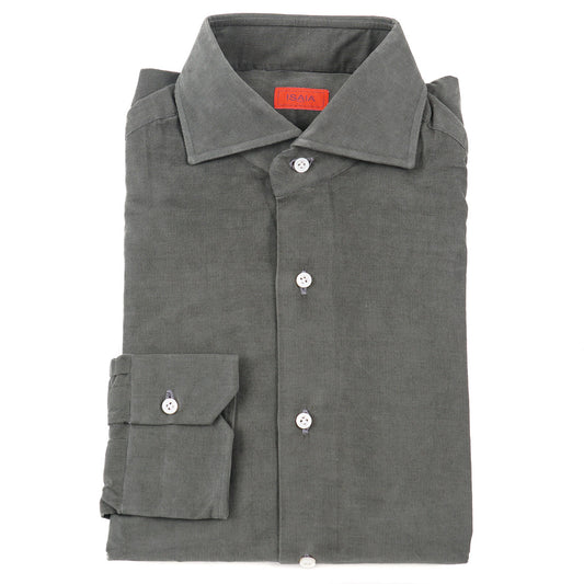 Isaia Micro Corduroy Cotton Shirt