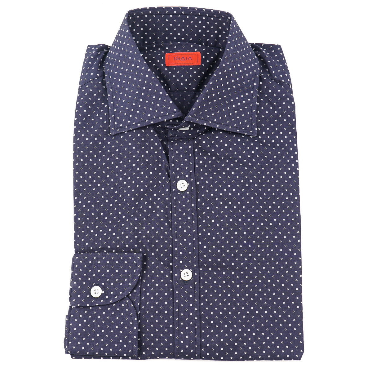 Isaia Jacquard Print Cotton Shirt