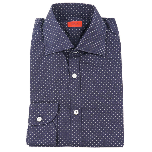 Isaia Jacquard Print Cotton Shirt