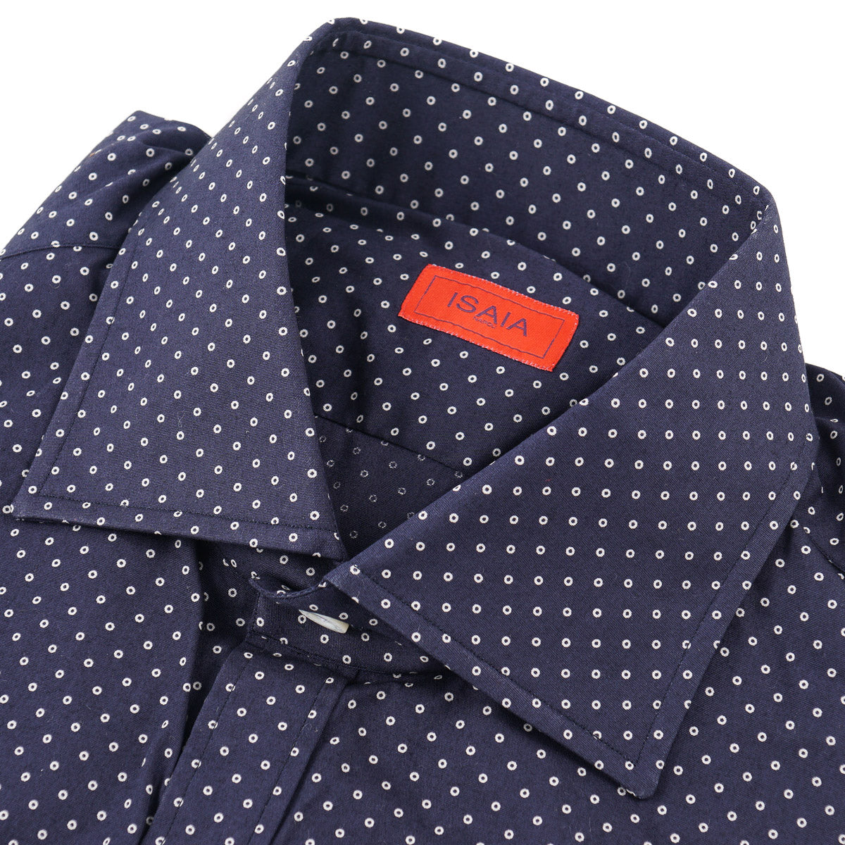 Isaia Jacquard Print Cotton Shirt