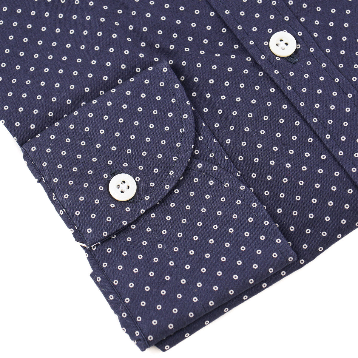 Isaia Jacquard Print Cotton Shirt