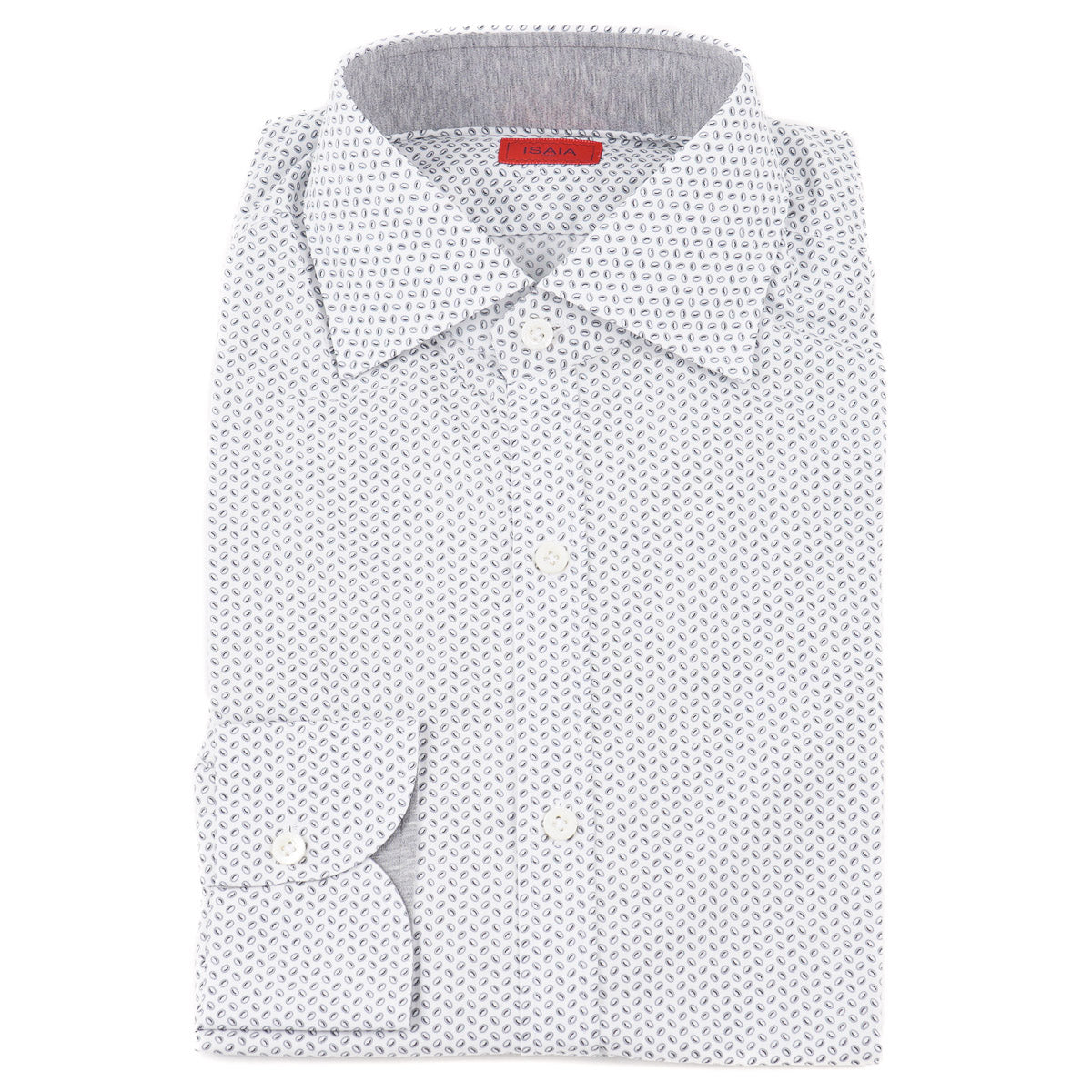 Isaia Jacquard Print Cotton Shirt