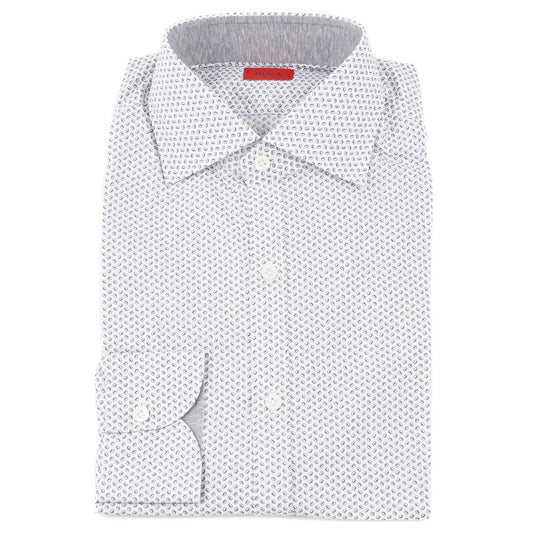 Isaia Jacquard Print Cotton Shirt