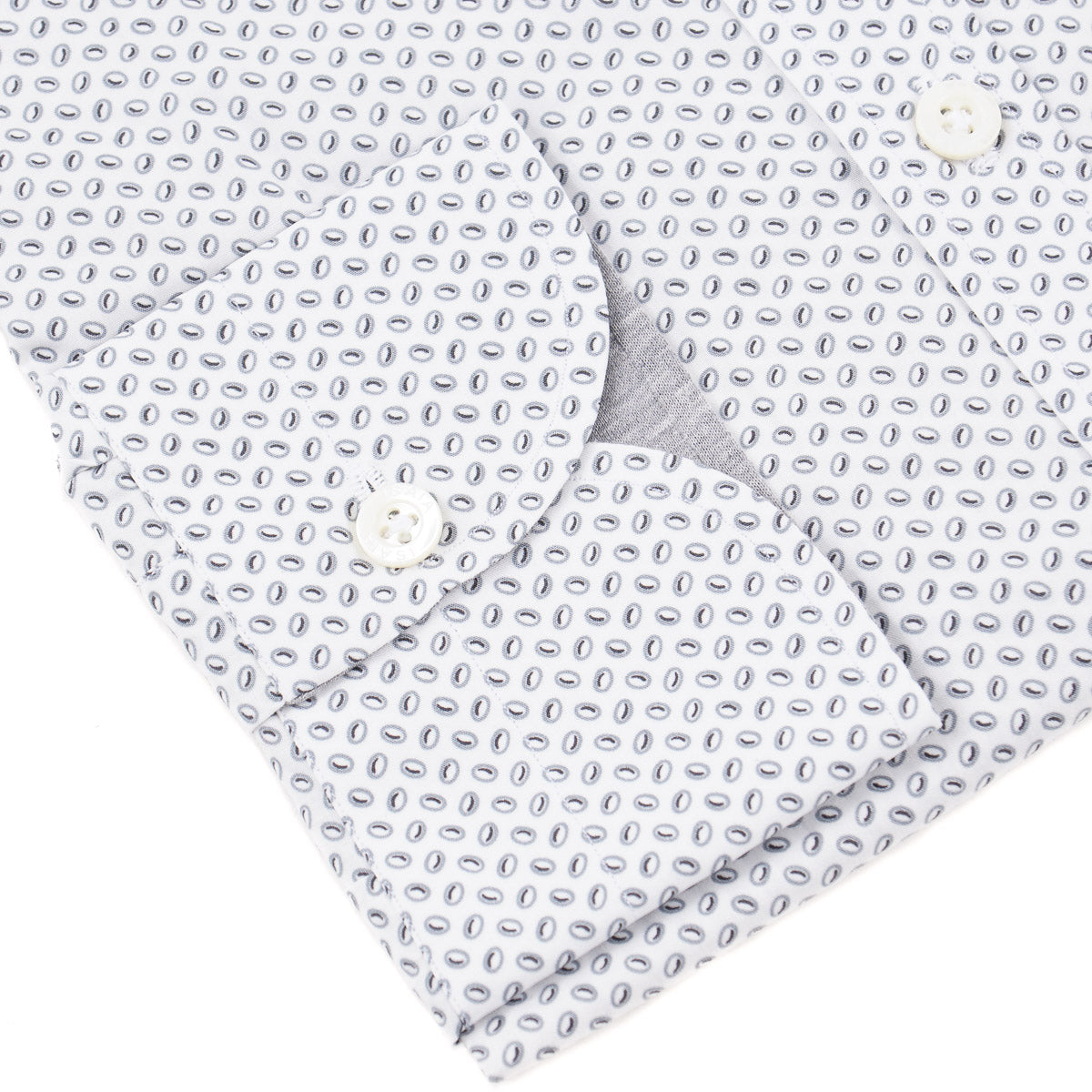 Isaia Jacquard Print Cotton Shirt