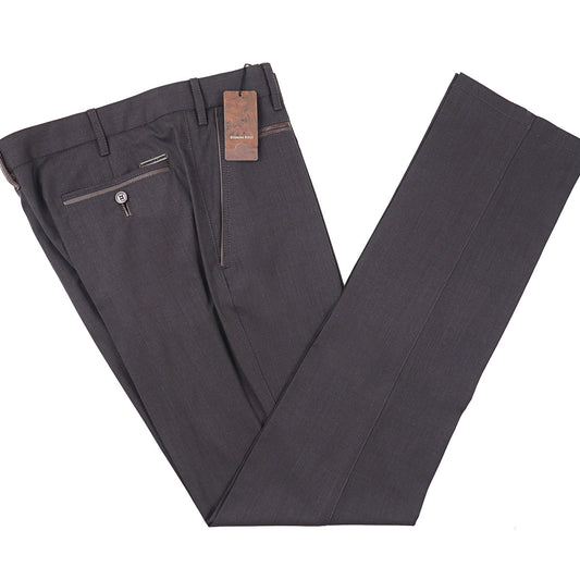 Stefano Ricci Wool Pants with Leather Details - Top Shelf Apparel