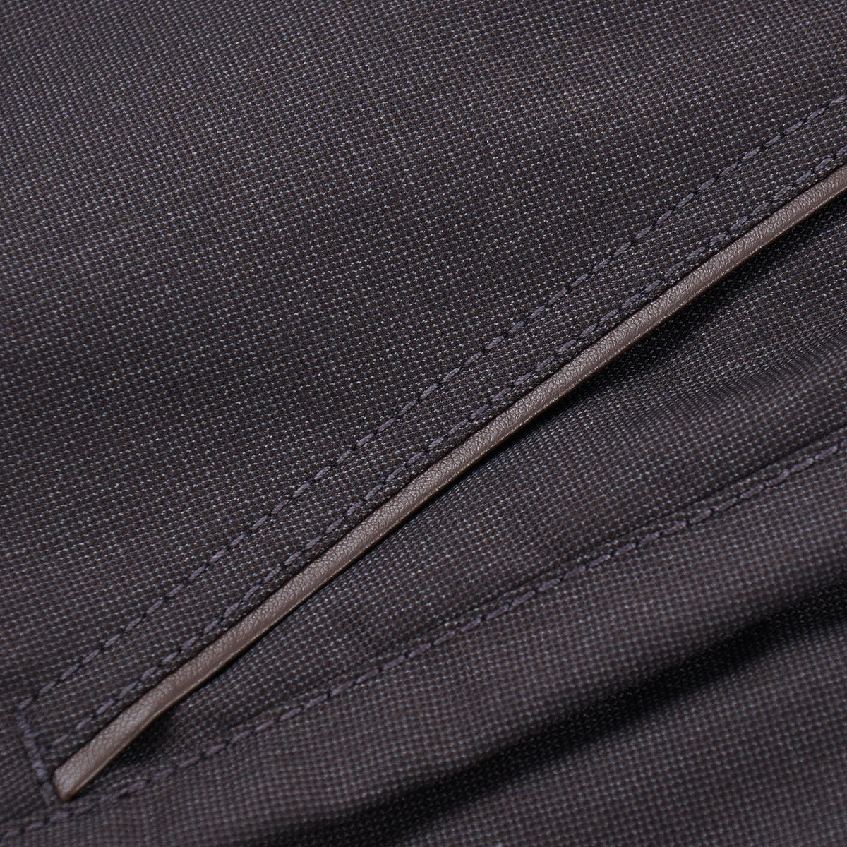 Stefano Ricci Wool Pants with Leather Details
