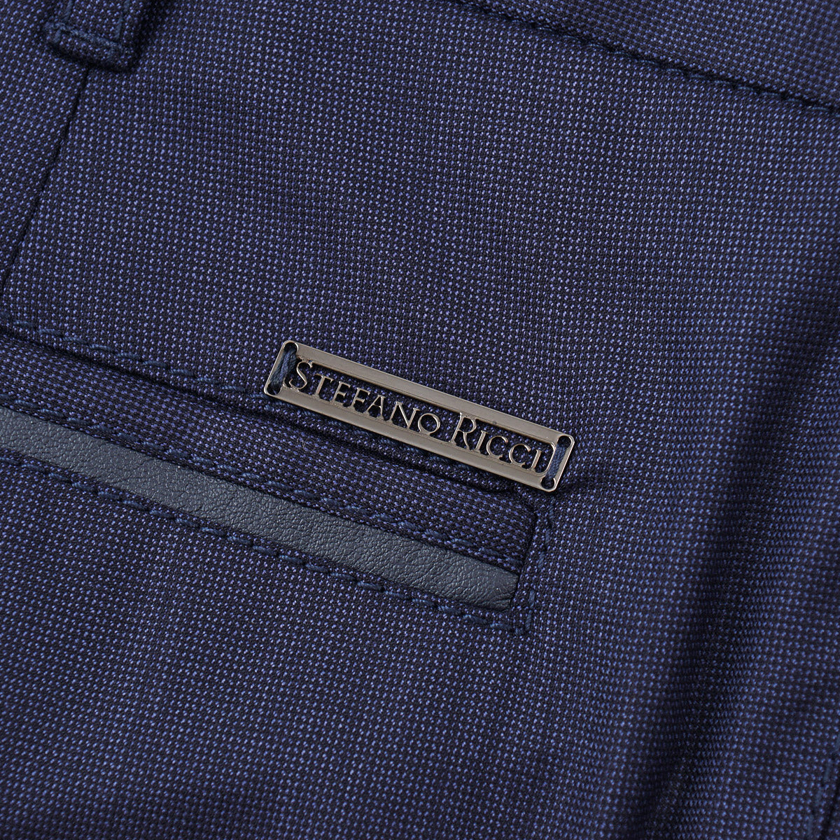Stefano Ricci Wool Pants with Leather Details