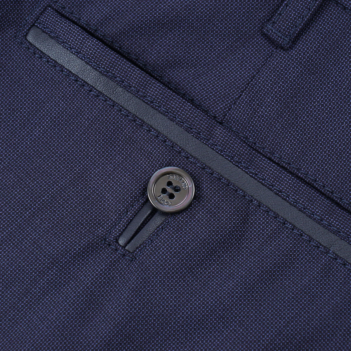 Stefano Ricci Wool Pants with Leather Details
