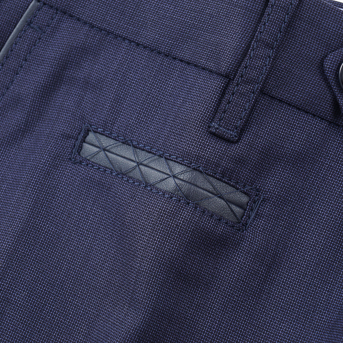Stefano Ricci Wool Pants with Leather Details