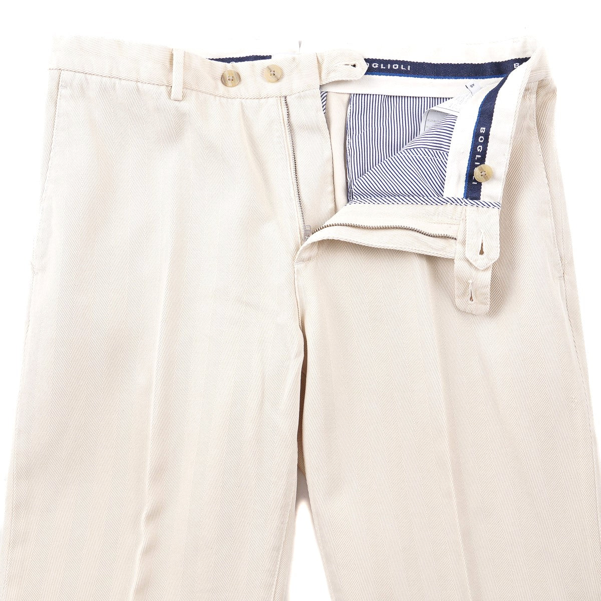 Boglioli Herringbone Cotton-Silk Pants - Top Shelf Apparel