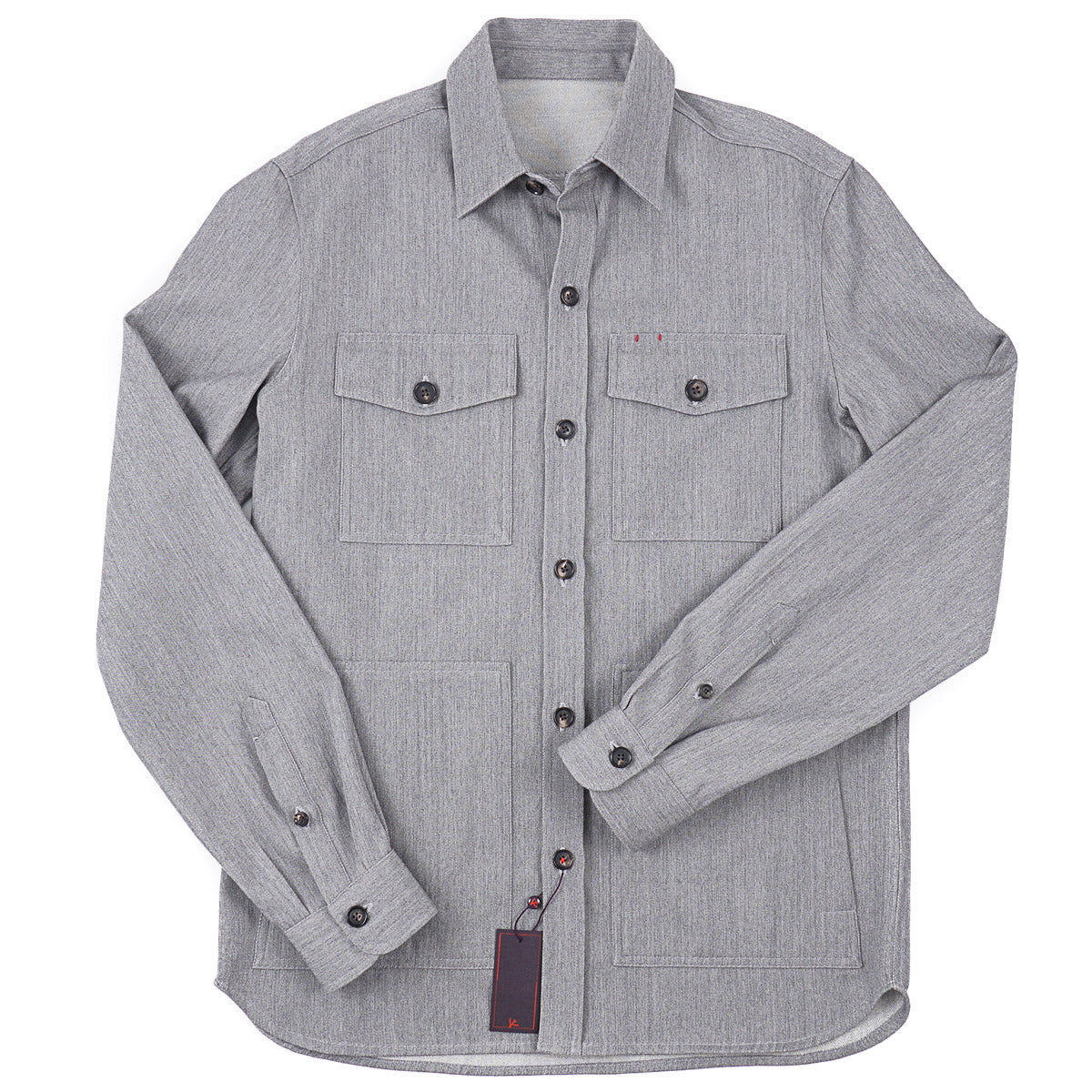Isaia Wool-Cotton 'Denim' Overshirt - Top Shelf Apparel
