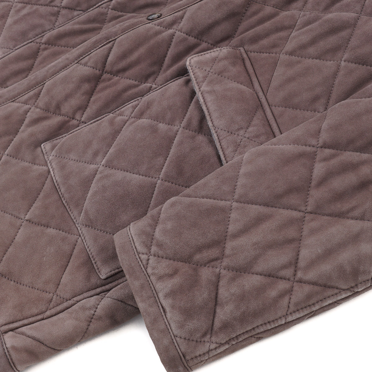 Mandelli Cashmere-Lined Quilted Suede Parka - Top Shelf Apparel