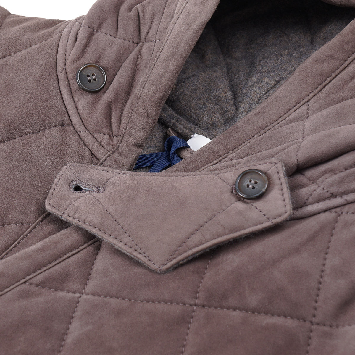 Mandelli Cashmere-Lined Quilted Suede Parka - Top Shelf Apparel