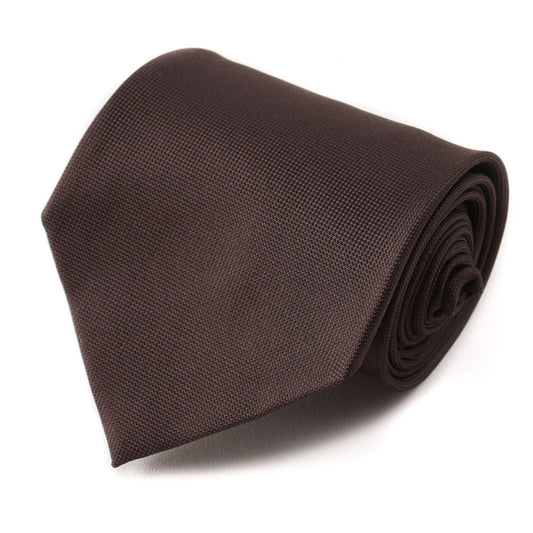 Isaia Chocolate Brown Woven Silk Tie - Top Shelf Apparel