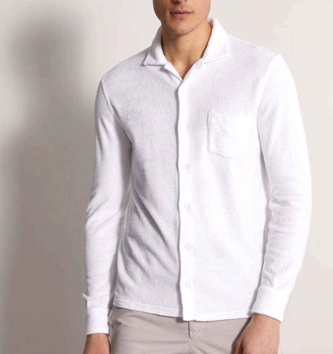 Fedeli Terry Cotton Button-Front Shirt - Top Shelf Apparel