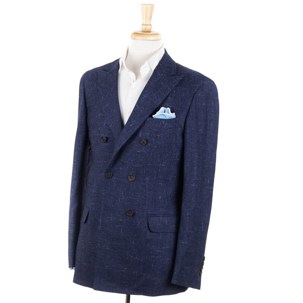 Brunello Cucinelli Blue Melange Wool-Cashmere Sport Coat - Top Shelf Apparel