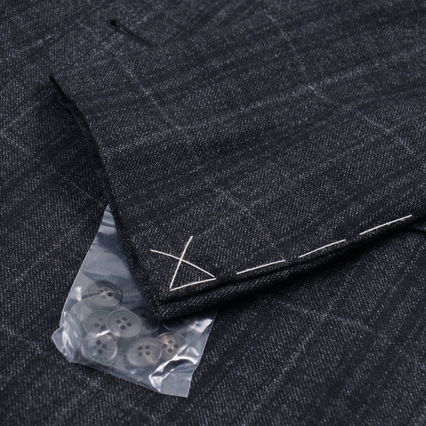 Costume 2 Pièces Boglioli 100% Laine - Taille 44R US (34R) - Bleu/noir Micro Check - Neuf Avec étiquettes