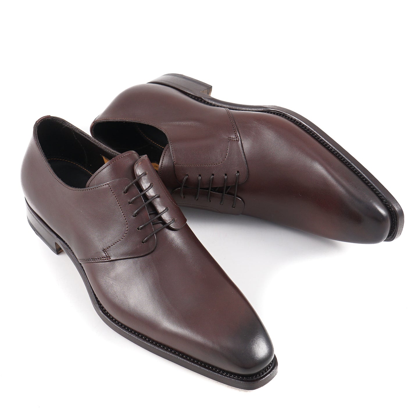 Santoni Goodyear-Welt Derby in Brown - Top Shelf Apparel