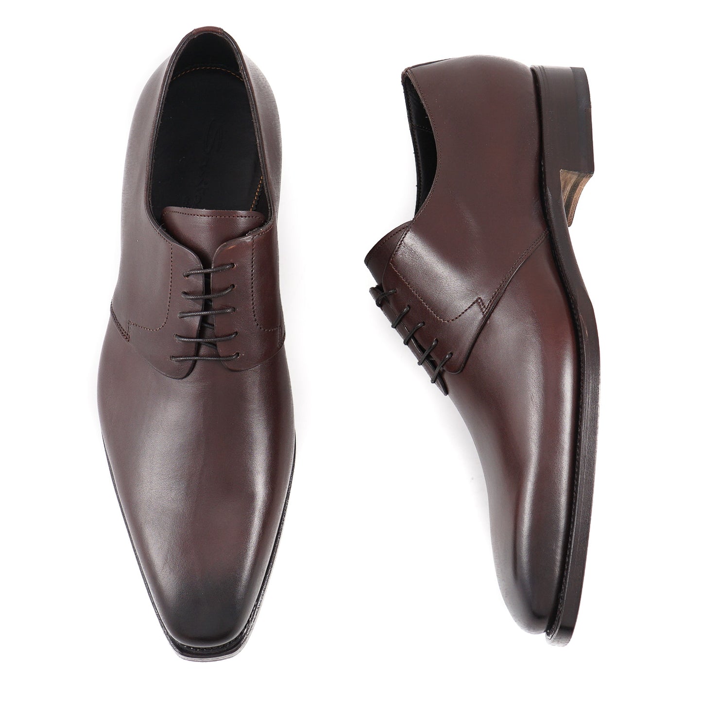 Santoni Goodyear-Welt Derby in Brown - Top Shelf Apparel