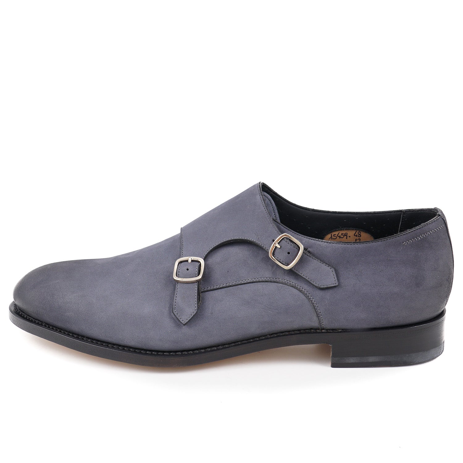 Santoni double-buckle leather monk shoes - Grey