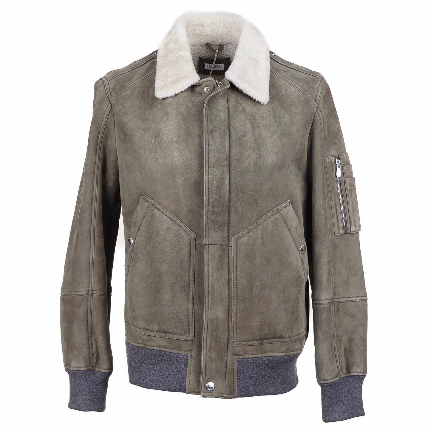 Brunello Cucinelli Shearling Leather Bomber Jacket - Top Shelf Apparel