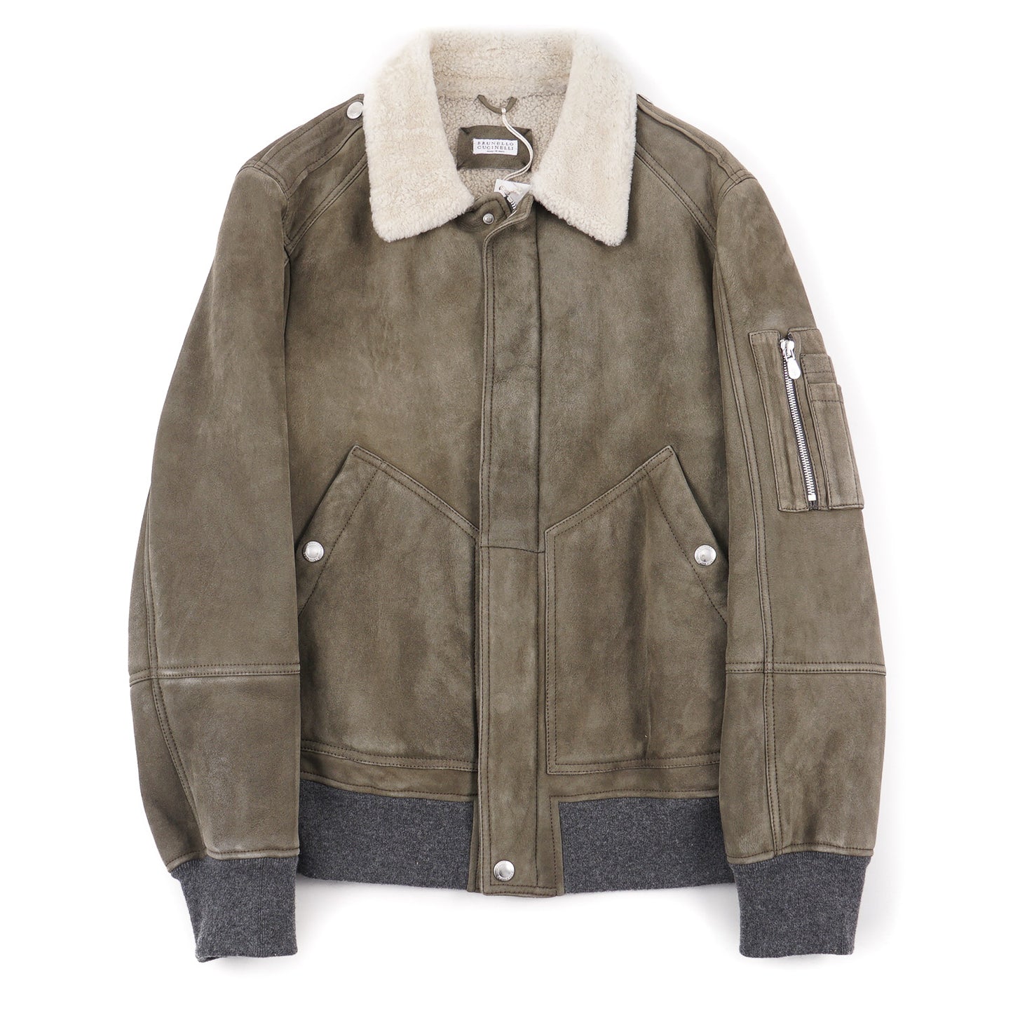 Brunello Cucinelli Shearling Leather Bomber Jacket - Top Shelf Apparel