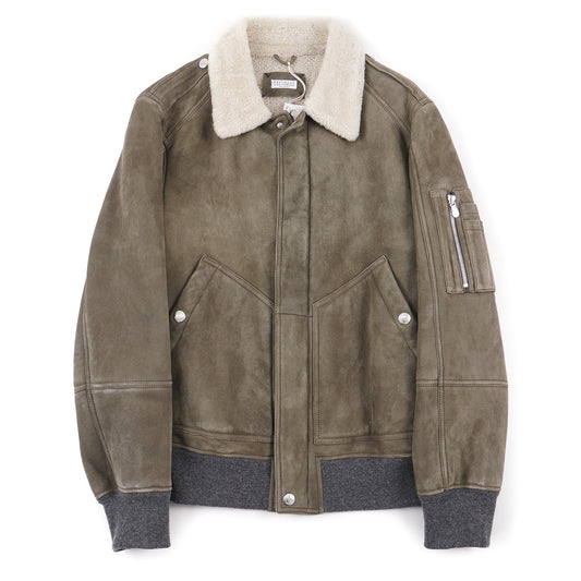 Brunello Cucinelli Shearling Leather Bomber Jacket - Top Shelf Apparel