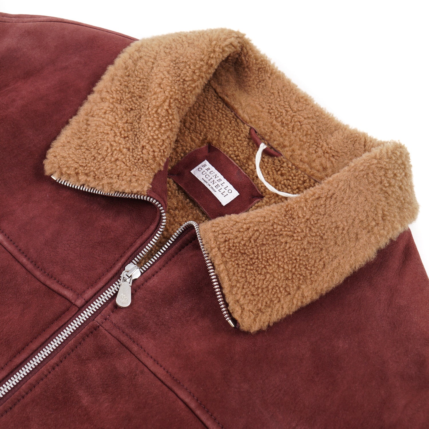 Brunello cucinelli shearling outlet jacket