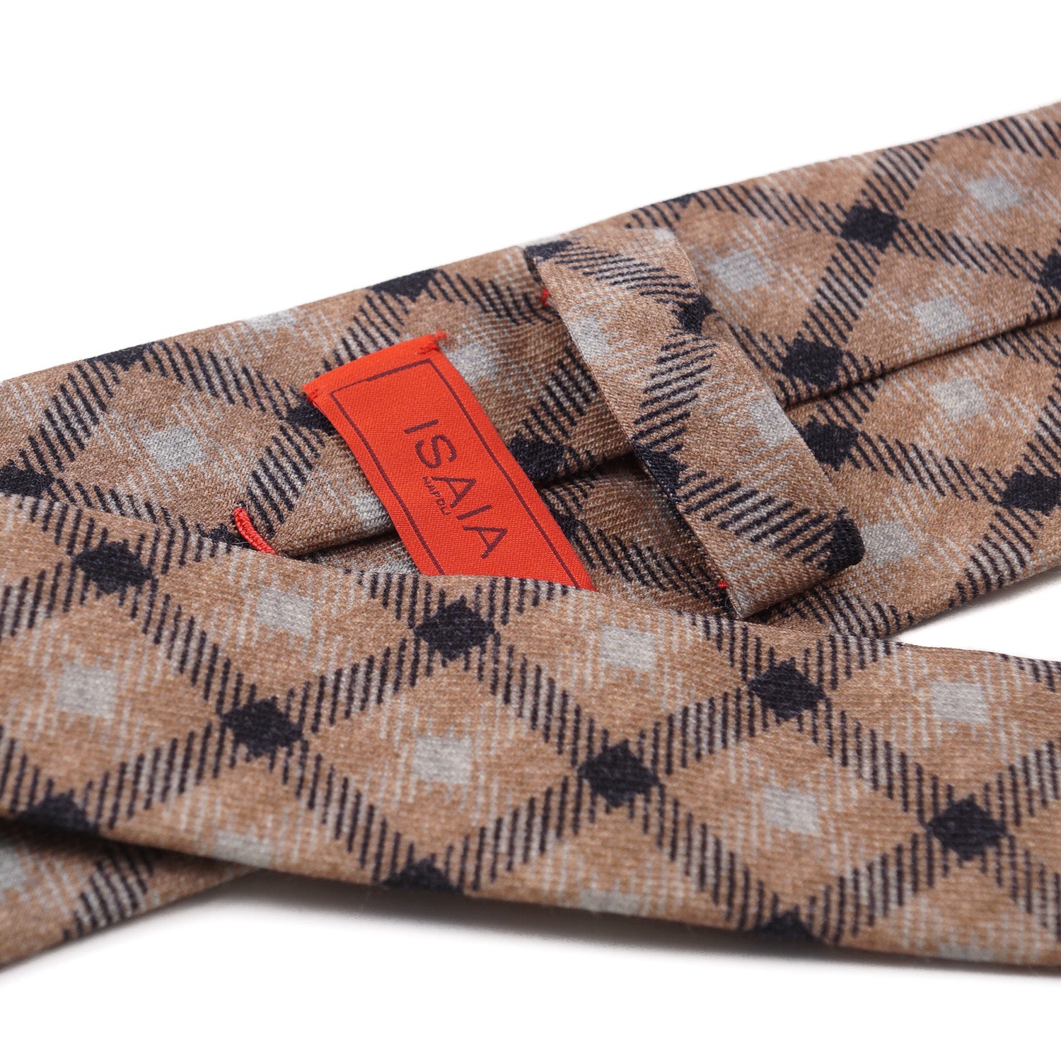 Isaia Soft Wool Tie with Check Print - Top Shelf Apparel