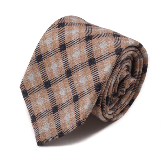 Isaia Soft Wool Tie with Check Print - Top Shelf Apparel