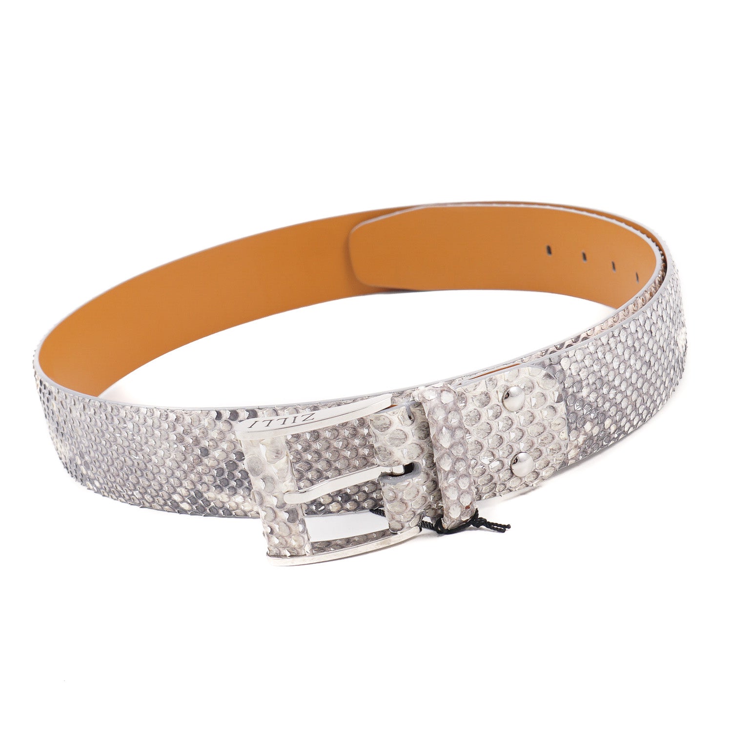 Zilli Belt in Gray and Silver Python - Top Shelf Apparel
