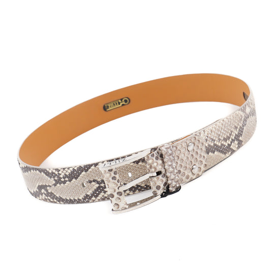 Zilli Belt in Cream and Silver Python - Top Shelf Apparel