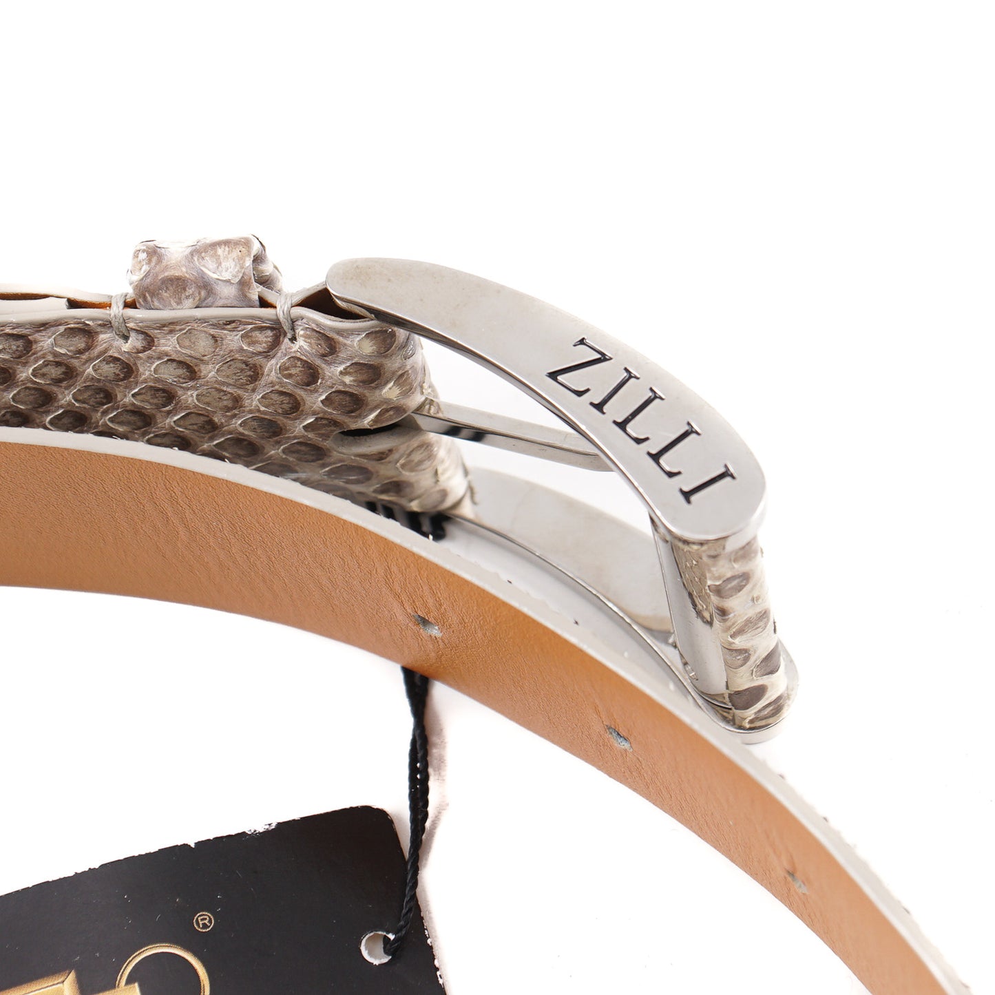 Zilli Belt in Cream and Silver Python - Top Shelf Apparel
