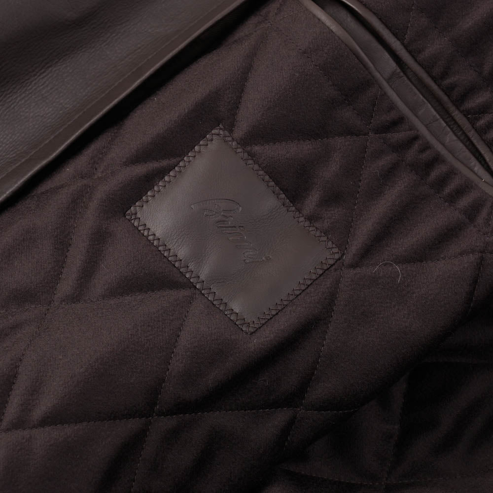 Brioni Leather Coat with Quilted Cashmere Lining - Top Shelf Apparel