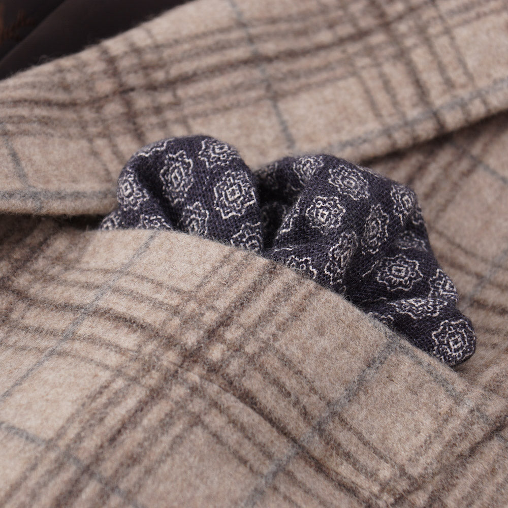 Isaia Cream Check Flannel Wool-Cashmere Sport Coat - Top Shelf Apparel
