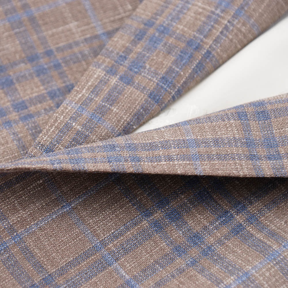 Oxxford Tan Check Wool-Silk-Linen Sport Coat - Top Shelf Apparel