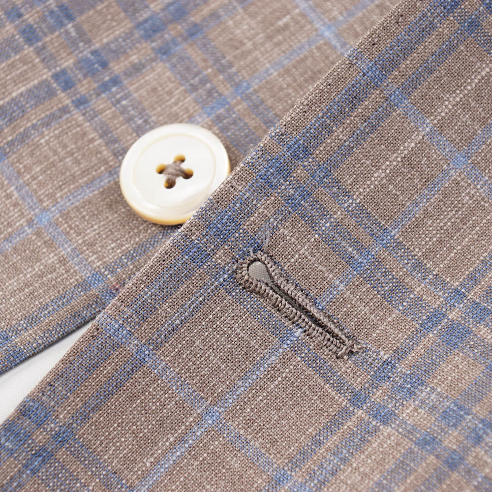 Oxxford Tan Check Wool-Silk-Linen Sport Coat - Top Shelf Apparel