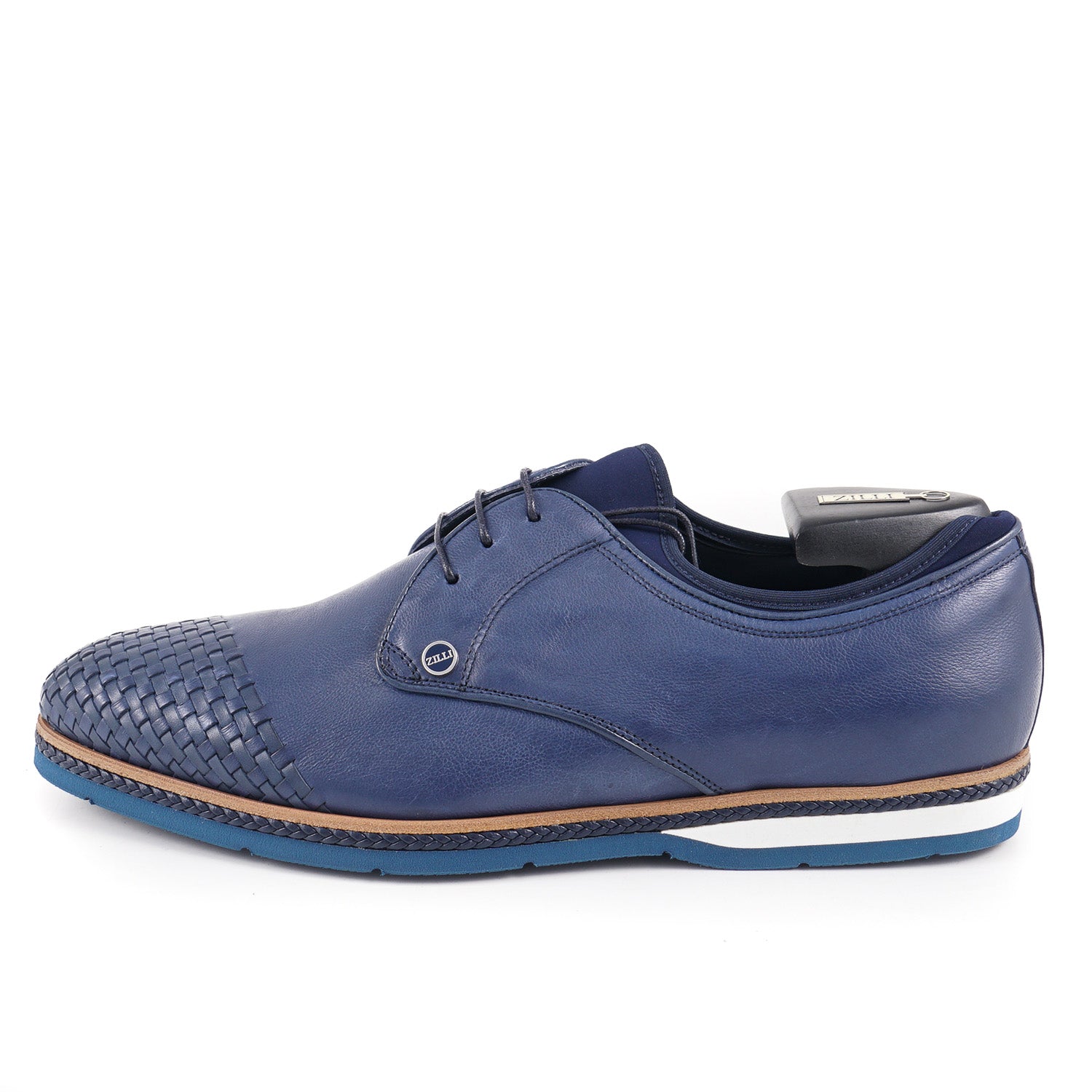 Zilli Calf Leather Derby with Woven Detail - Top Shelf Apparel
