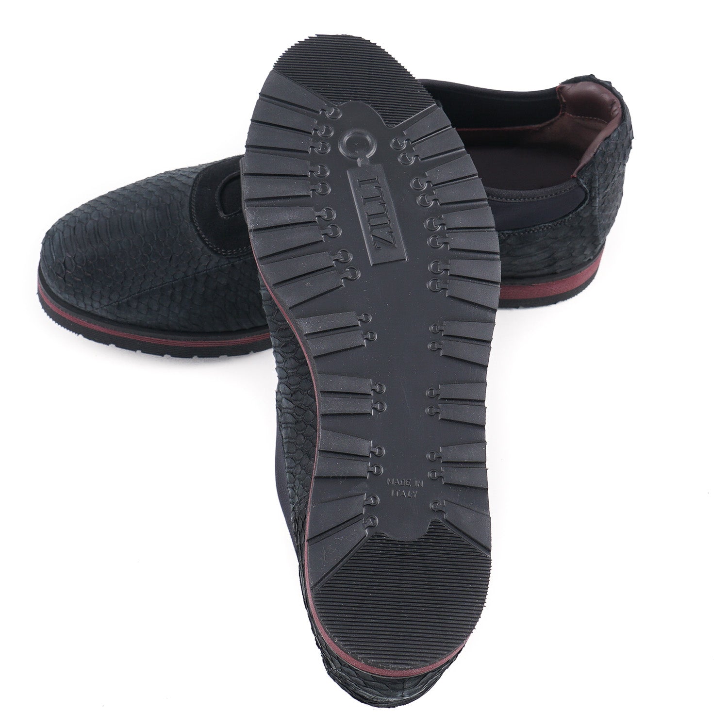 Zilli Matte Black Python Sneakers - Top Shelf Apparel
